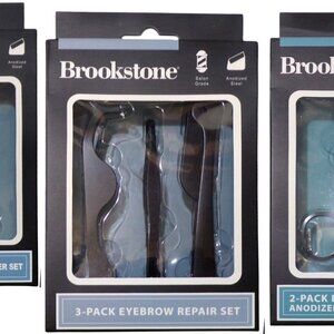 Brookstone 3-Pack Eyebrow Repair, 2 Pack Pointed Tip Scissors, Eyebrow Trimmer
